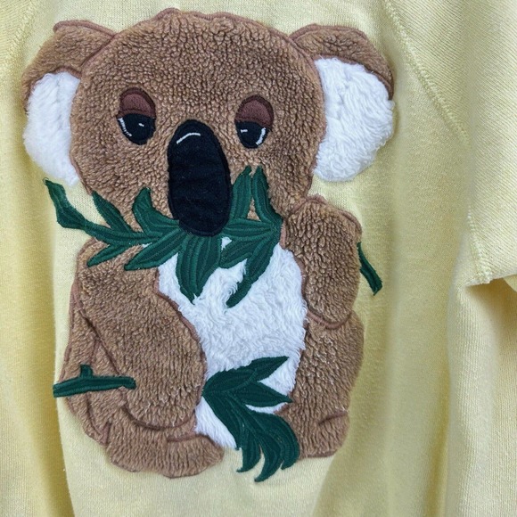 VTG Specially Handmade By Margaret Yellow Knit Pullover Koala Sweater Sz M - Picture 2 of 6